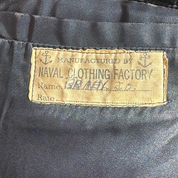 Vintage 40s WWII Naval 10 Button US Navy USN Wool Peacoat WW2 Coat Military Cord - Picture 11 of 12